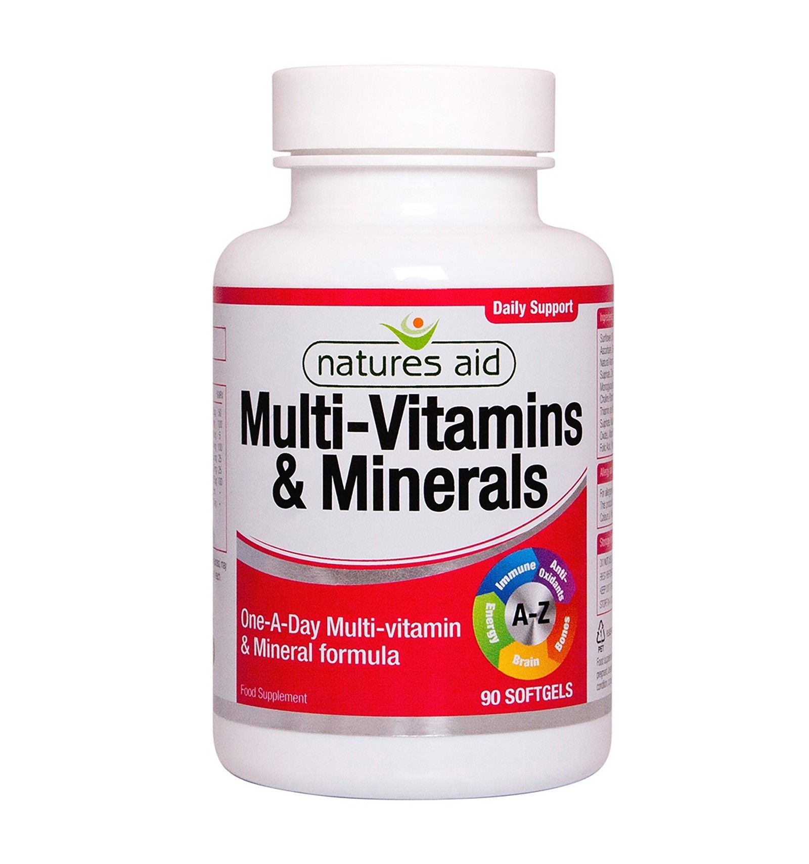 Natures Aid Multi-Vitamins and Minerals with Iron - 90 Softgels